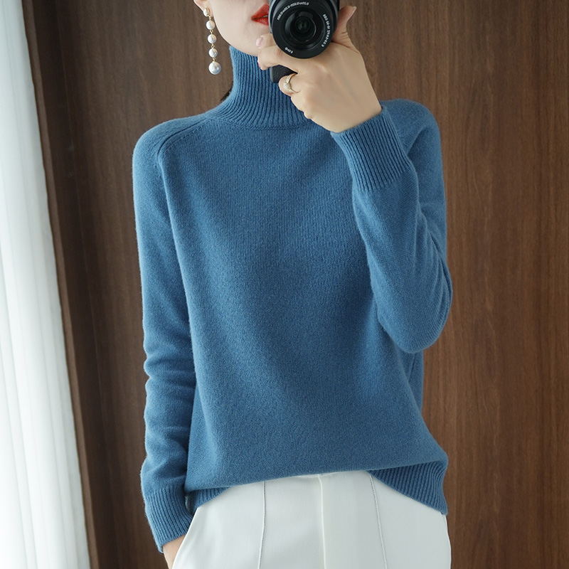 Women's Relaxed Fit Mock Neck Sweater — View 5
