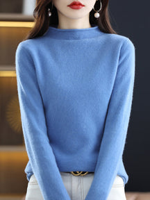 Women's Wool Mock Neck Sweater — View 9