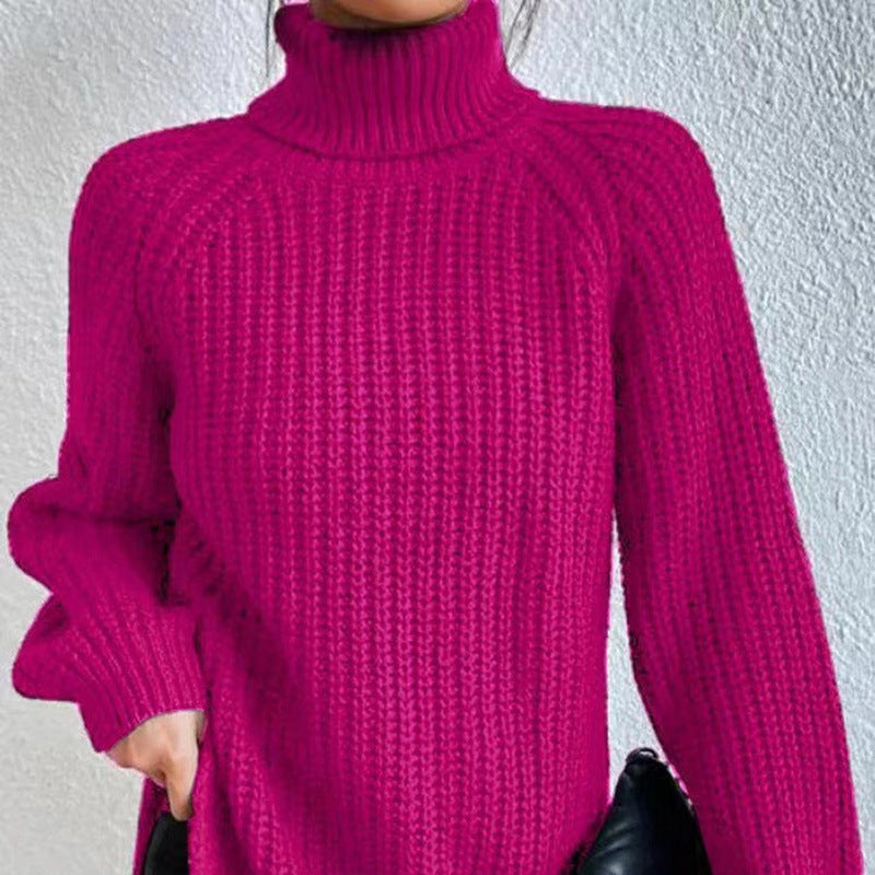 Women's Raglan Sleeve Mock Neck Sweater — View 8