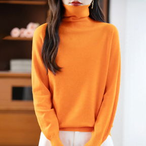 Women's Relaxed Fit Mock Neck Sweater — View 10