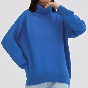 Women's Oversized Plus Size Turtleneck Sweater — View 7