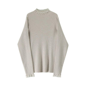 Women's Pearl Detail Mock Neck Sweater — View 5