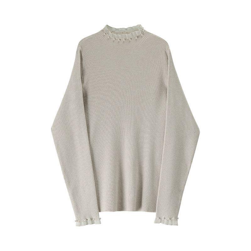 Women's Pearl Detail Mock Neck Sweater — View 5