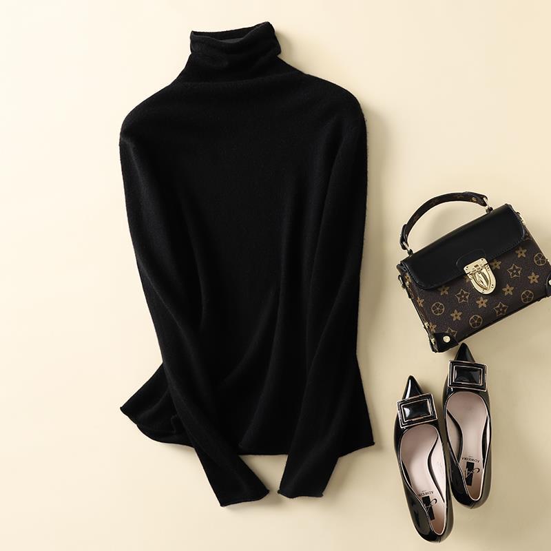 Women's Wool Mock Neck Sweater — View 7