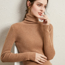 Women's Ribbed Fine Knit Turtleneck Sweater — View 19