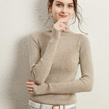 Women's Ribbed Fine Knit Turtleneck Sweater — View 14