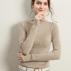 Women's Ribbed Fine Knit Turtleneck Sweater — View 14