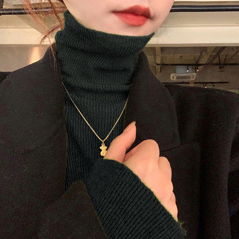 Women's Fitted Turtleneck Sweater — View 3