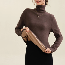 Women's Wool Blend Mock Neck Sweater — View 2