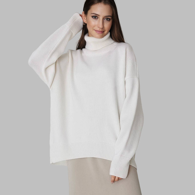 Women's Relaxed Fit Turtleneck Sweater — View 10