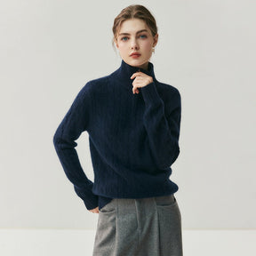 Women's Cable Knit Zip Front Sweater — View 7