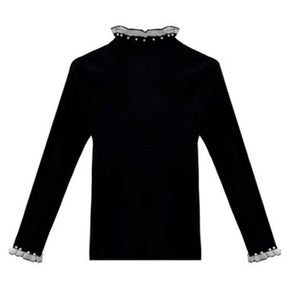 Women's Pearl Detail Mock Neck Sweater — View 3