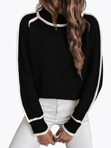 Women's Relaxed Fit Mock Neck Sweater — View 11