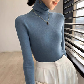 Women's Wool Mock Neck Sweater — View 2