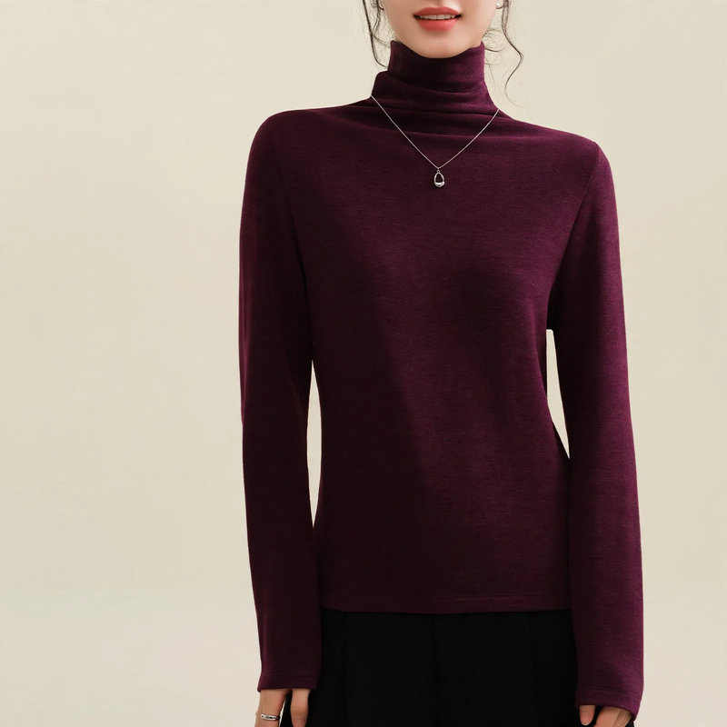 Women's Wool Blend Mock Neck Sweater — View 5