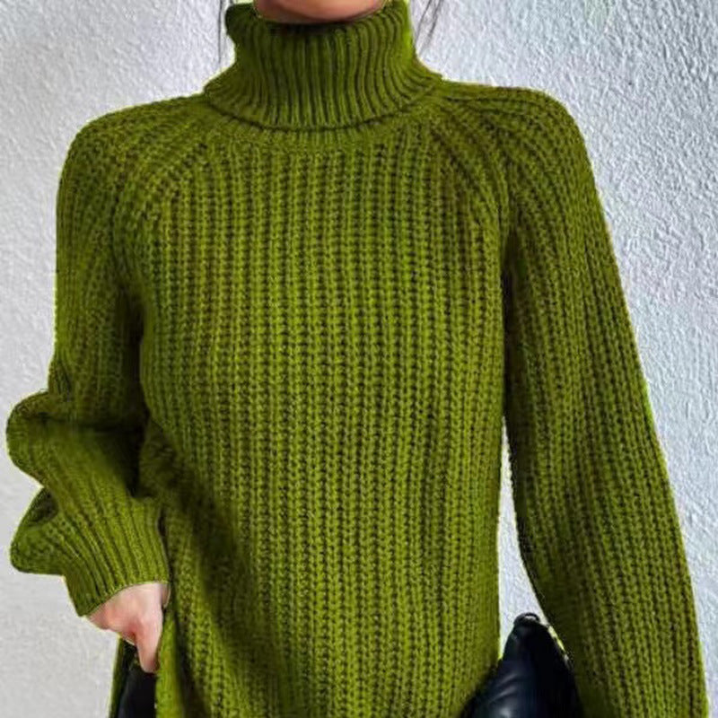 Women's Raglan Sleeve Mock Neck Sweater — View 2
