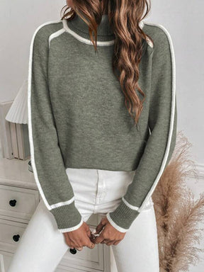 Women's Relaxed Fit Mock Neck Sweater — View 5