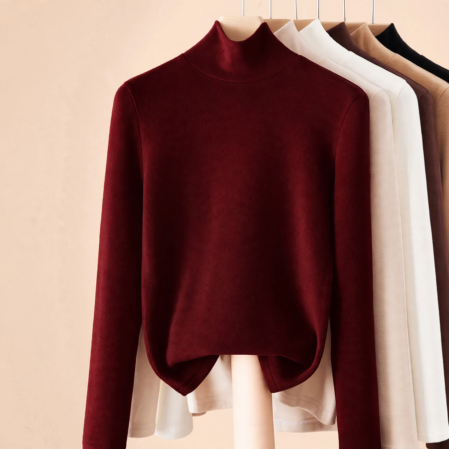Women's Long Sleeve Mock Neck Top — View 1