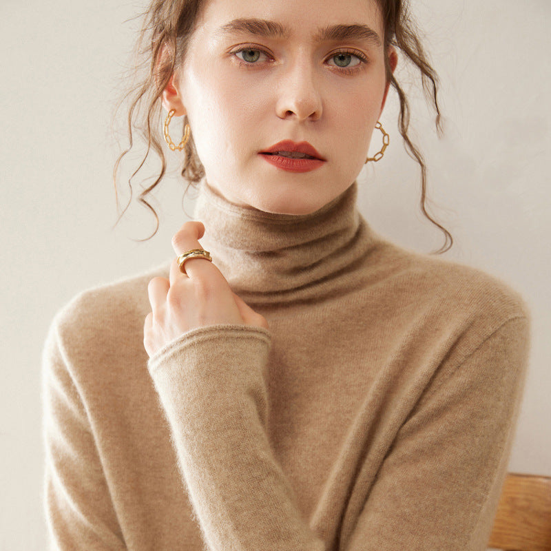 Women's Cashmere Mock Neck Top — View 7