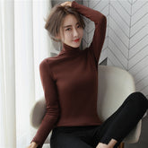 Women's Fitted Long Sleeve Turtleneck Top — View 7
