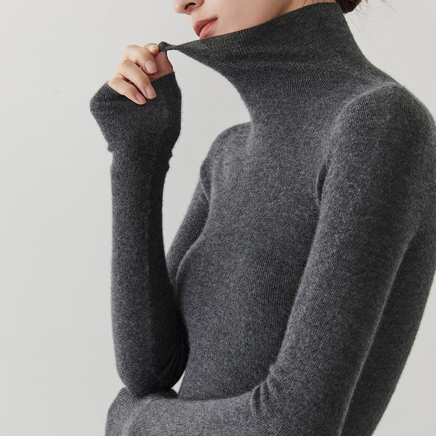 Women's Cashmere Mock Neck Sweater — View 1