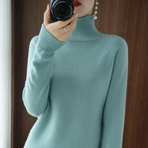 Women's Relaxed Fit Mock Neck Sweater — View 12