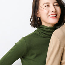 Women's Geometric Mock Neck Sweater — View 8