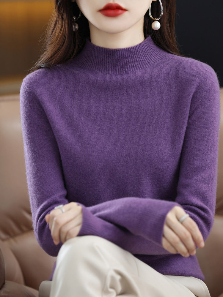Women's Wool Mock Neck Sweater — View 6