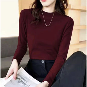 Women's Long Sleeve Mock Neck Top — View 2