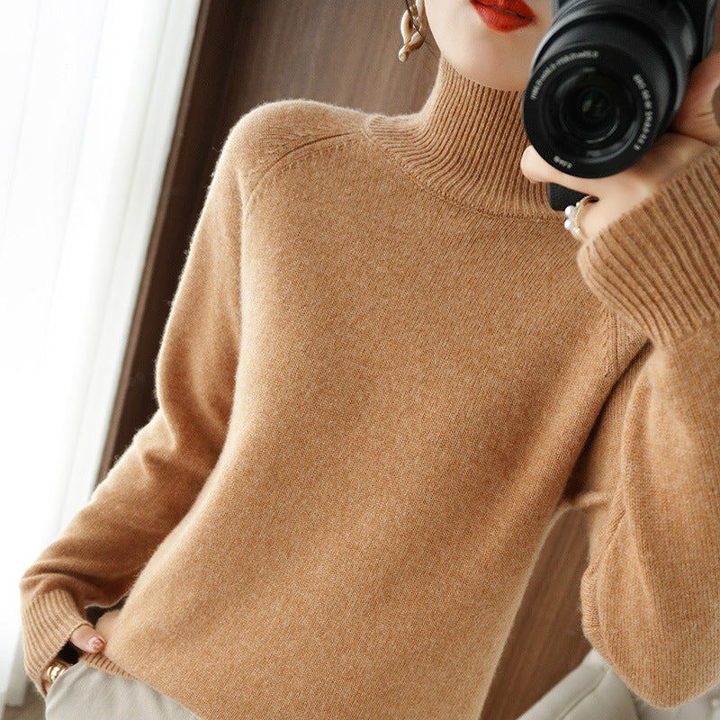 Women's Relaxed Fit Mock Neck Sweater — View 4