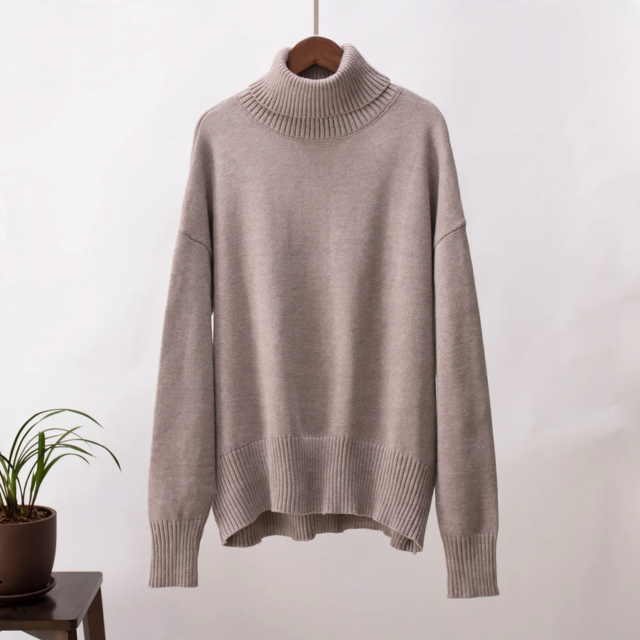 Women's Relaxed Fit Turtleneck Sweater — View 2