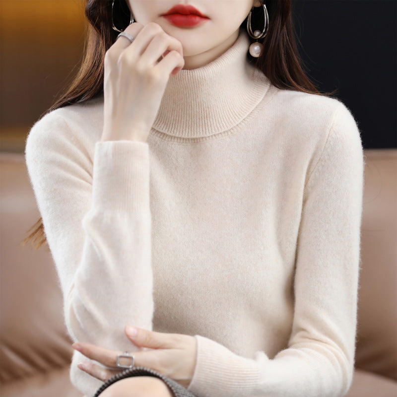 Women's Wool Relaxed Fit Turtleneck Sweater — View 2