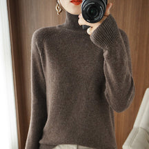 Women's Relaxed Fit Mock Neck Sweater — View 9