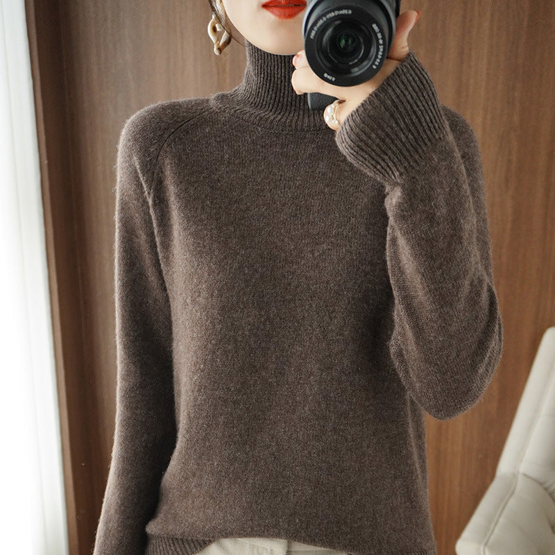 Women's Relaxed Fit Mock Neck Sweater — View 9