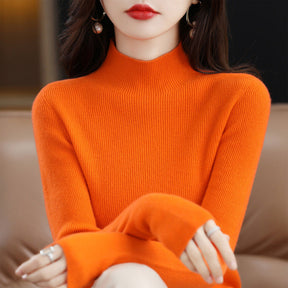 Women's Wool Fitted Fine Knit Sweater — View 6