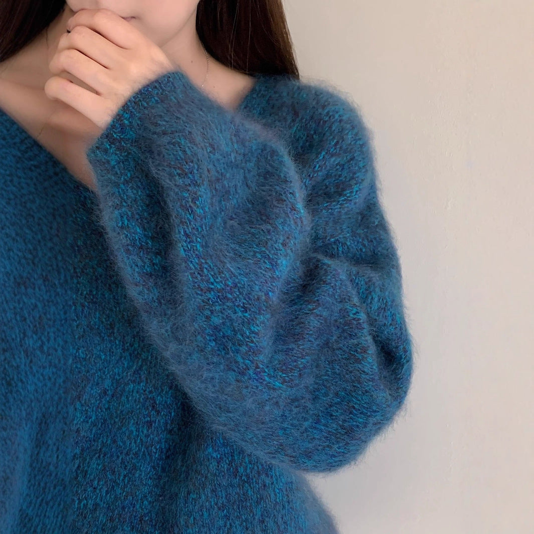 Women's Cashmere Blend V Neck Sweater — View 3