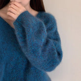 Women's Cashmere Blend V Neck Sweater — View 3