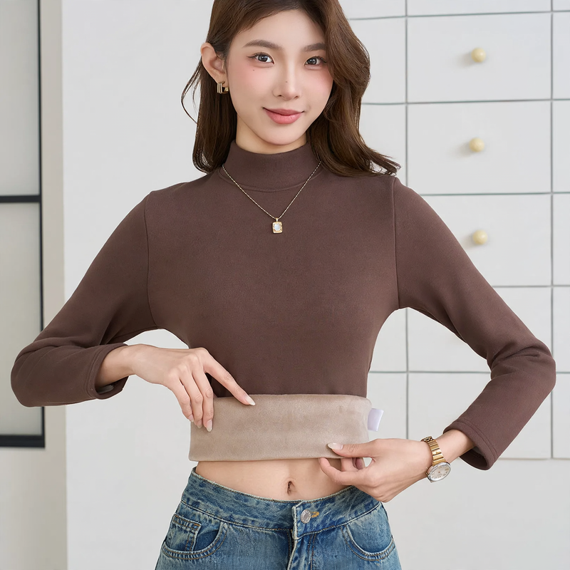 Women's Long Sleeve Mock Neck Top — View 6