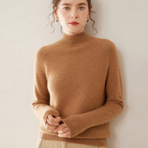 Women's Cashmere Mock Neck Sweater — View 9