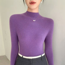 Women's Fitted Mock Neck Sweater — View 3