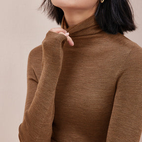 Women's Wool Mock Neck Sweater — View 6