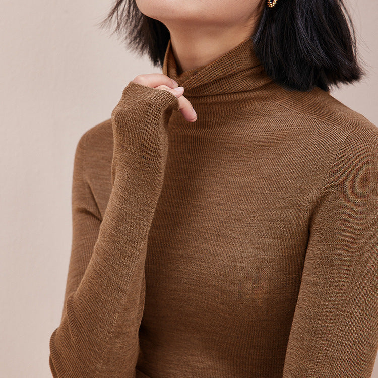 Women's Wool Mock Neck Sweater — View 6