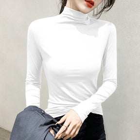 Women's Long Sleeve Mock Neck Top — View 2