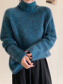 Women's Wool Relaxed Fit Turtleneck Sweater — View 5