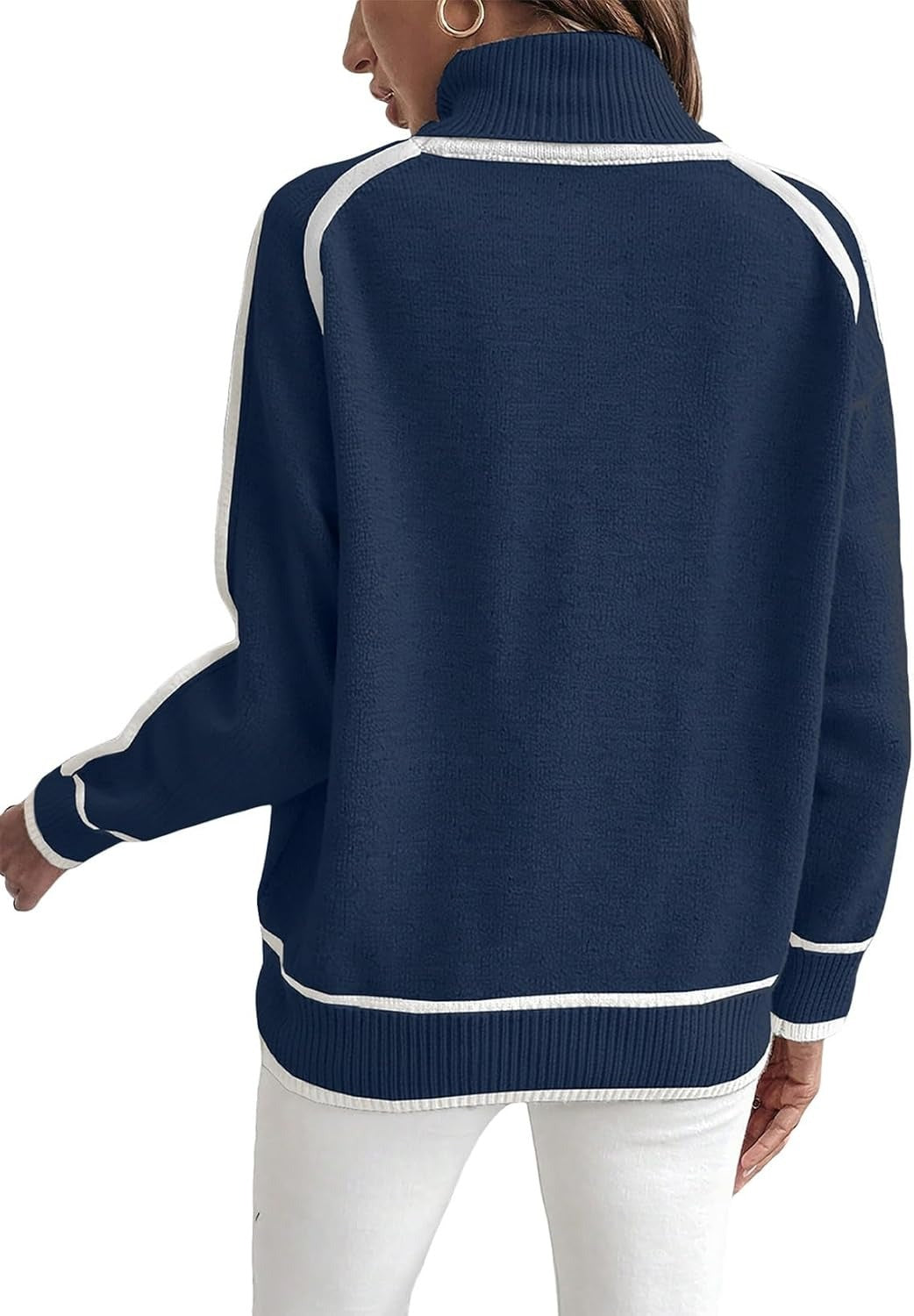 Women's Relaxed Fit Mock Neck Sweater — View 3