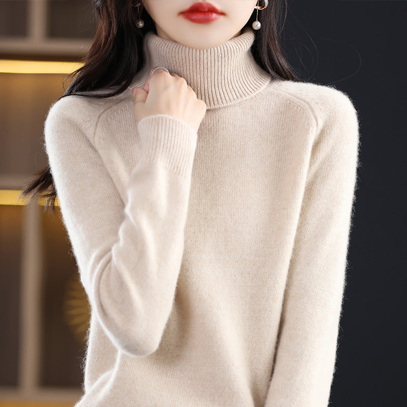 Women's Relaxed Fit Long Sleeve Mock Neck Sweater — View 1