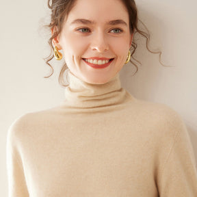 Women's Cashmere Mock Neck Sweater — View 3