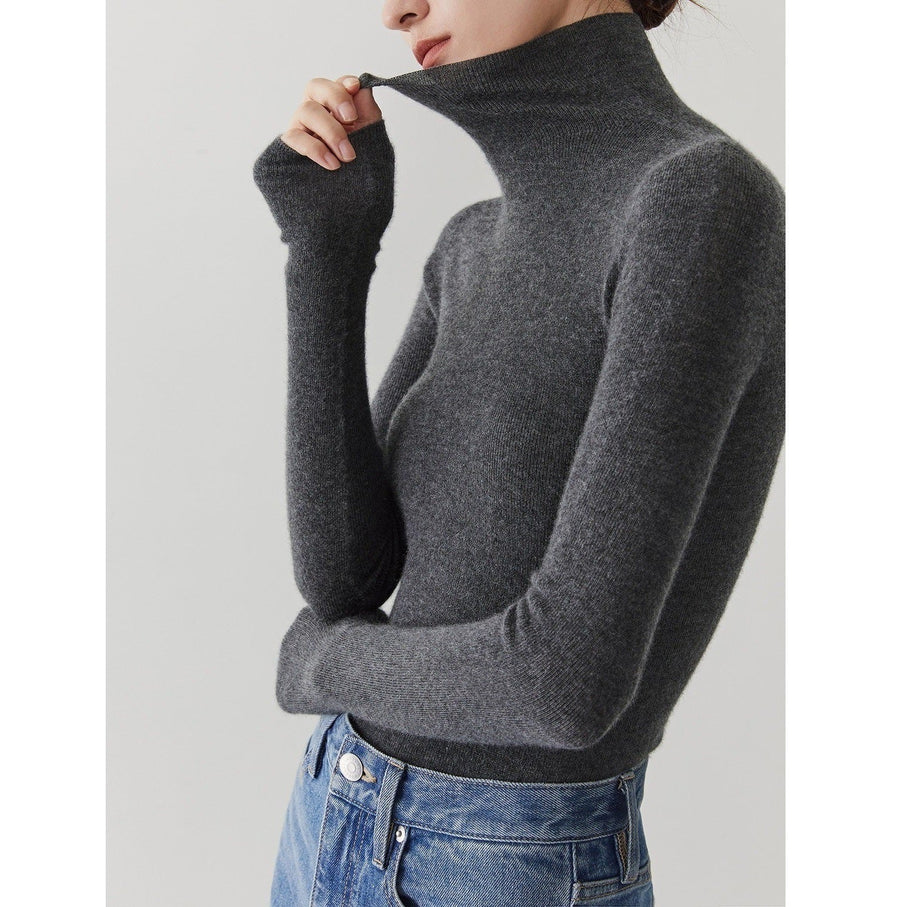Women's Cashmere Mock Neck Sweater — View 1