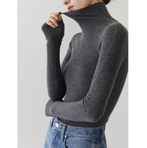 Women's Cashmere Mock Neck Sweater — View 1