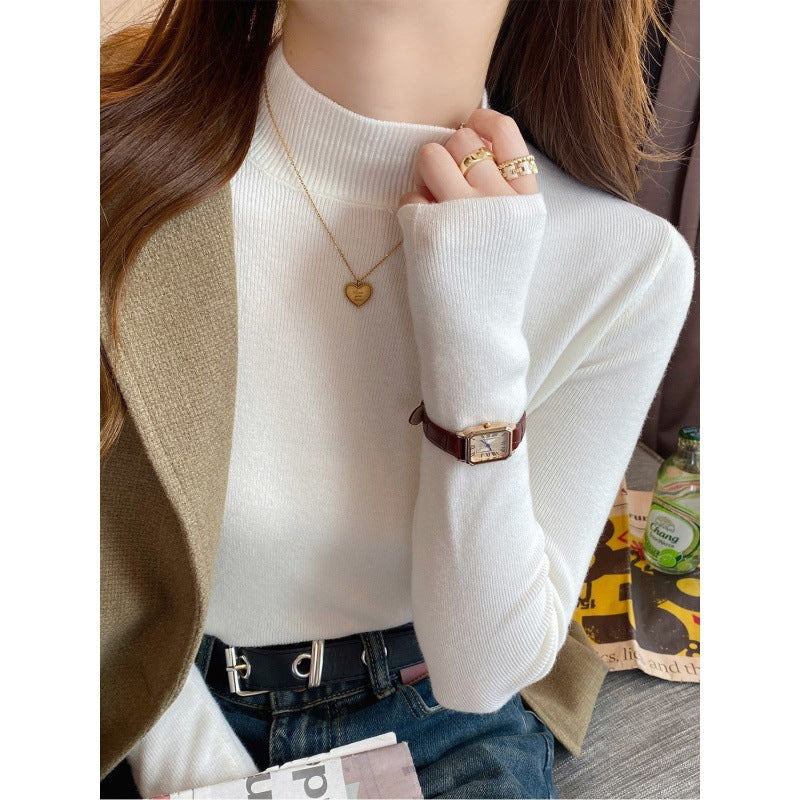 Women's Fitted Mock Neck Sweater — View 4